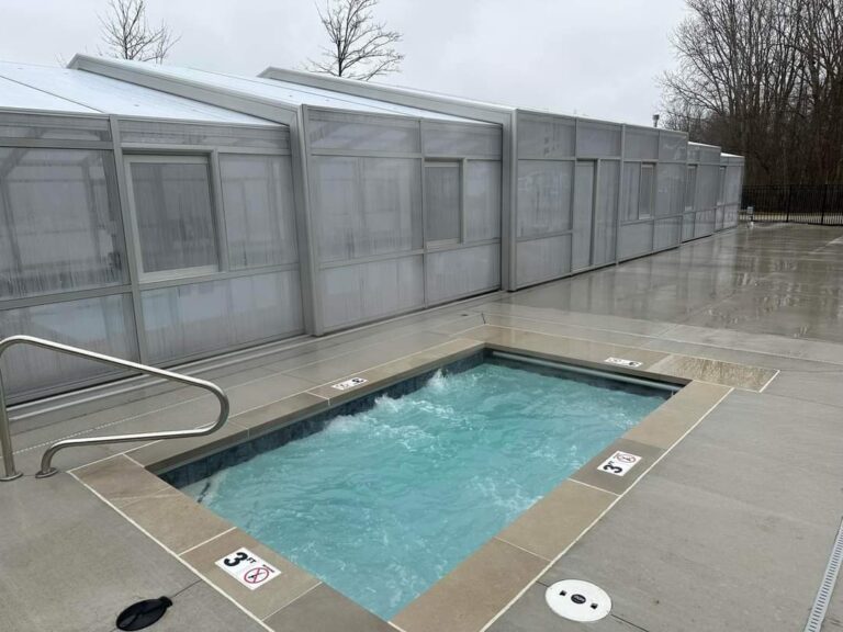 The outdoor spa, located next to the 4 season pool.