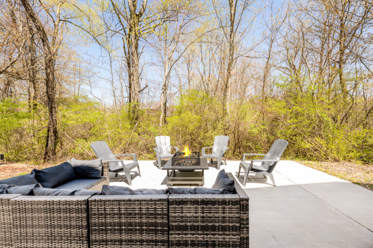 Our large patio and fire pit are a perfect outdoor gathering space
